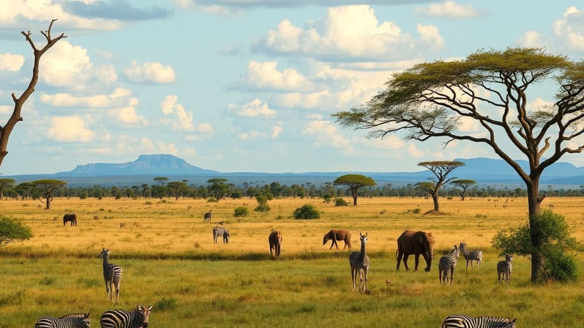 paysages de savane africaine avec animaux sauvages