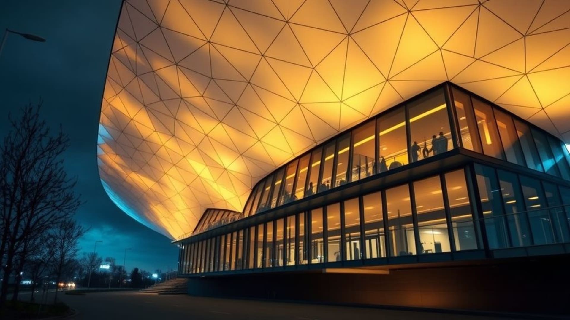 structures géométriques modernes sous lumièreUV