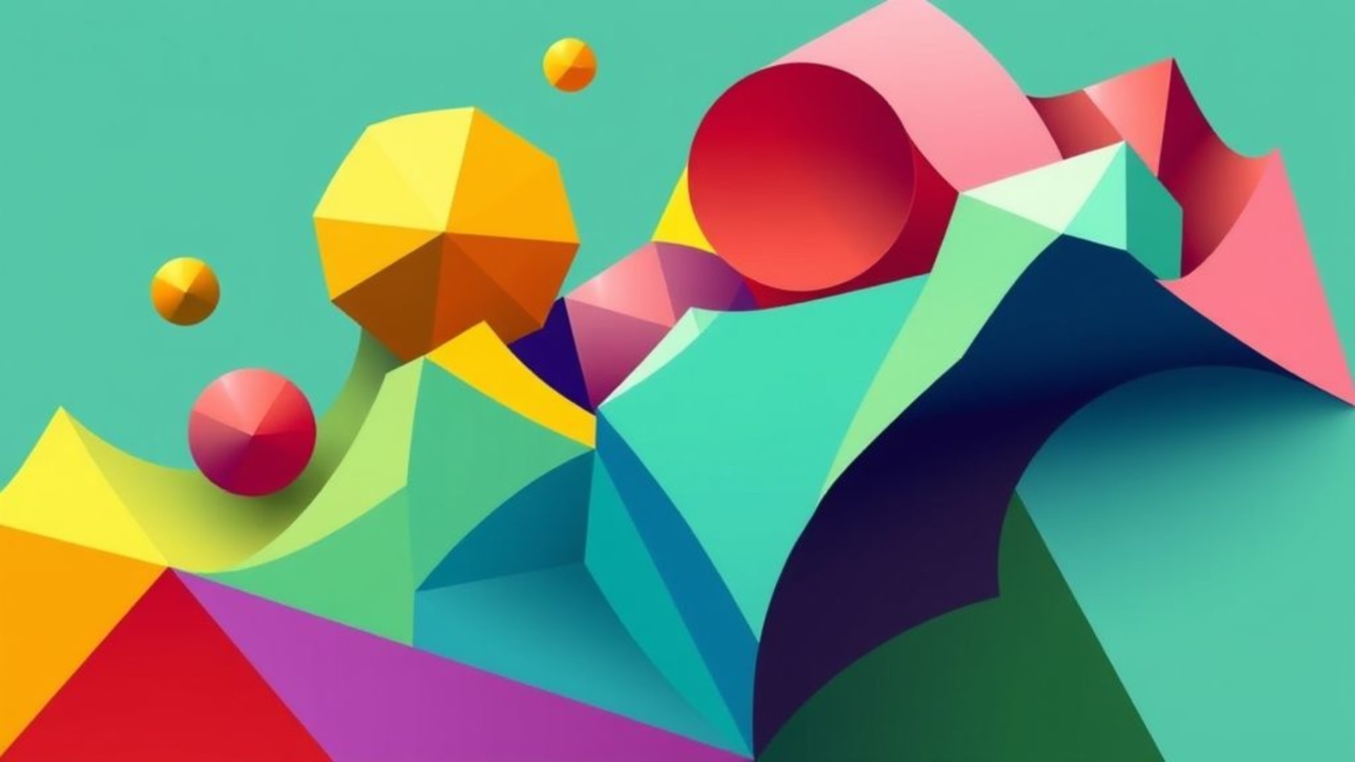 illustrations abstraites de formes géométriques en couleurs vives et contrastées