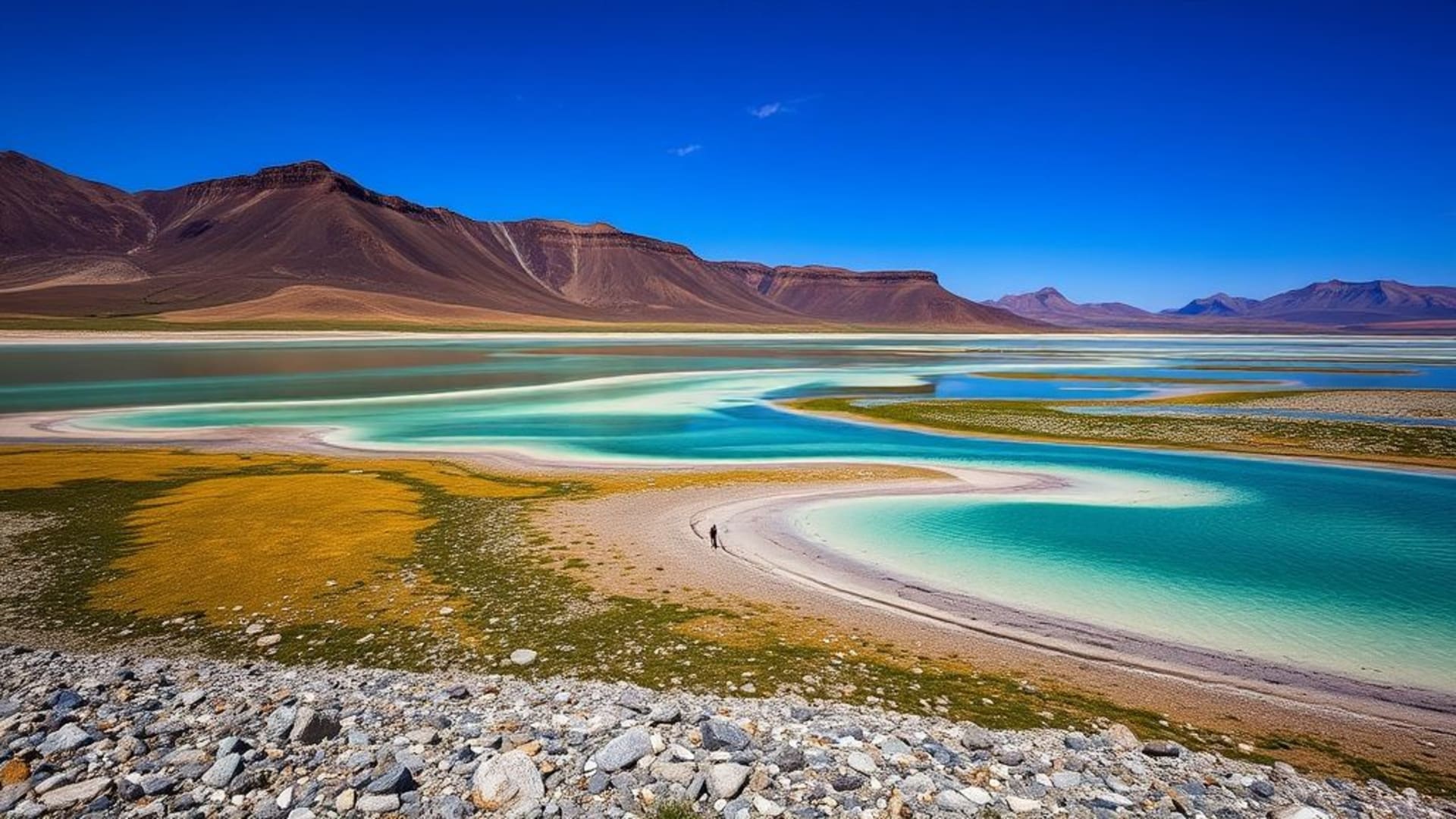 paysages lunaires ou marsiens avec cratères et terrains rocailleux