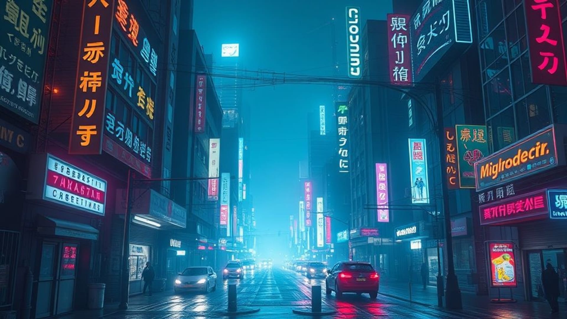 œuvres d’art numériques représentant cyberpunk ou dystopiques urbains