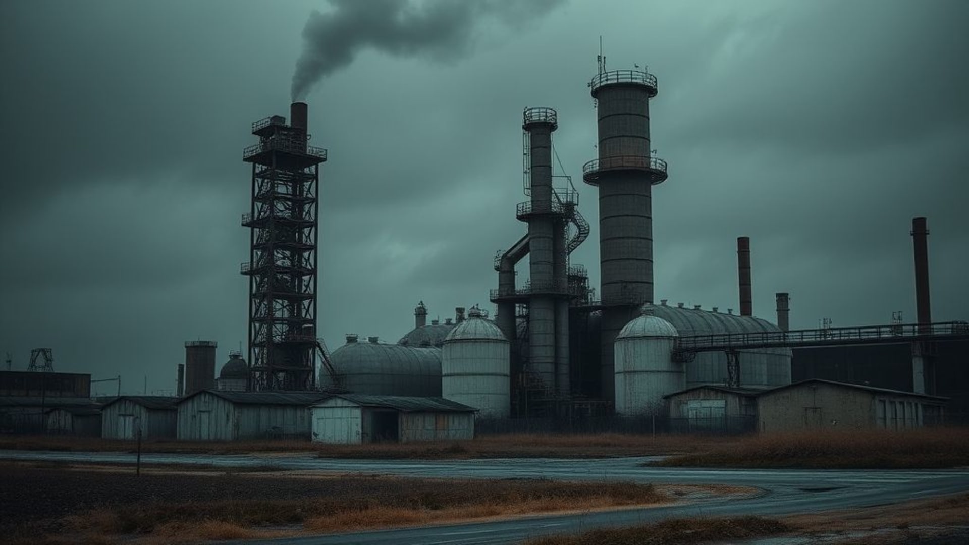 aciéries ou sites industriels abandonnés avec textures rouillées et atmosphère sombre