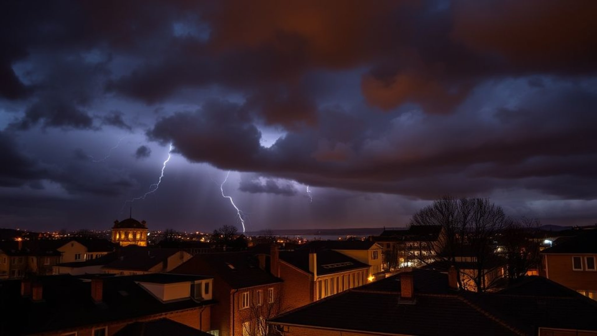 ciels de tempête avec éclairs et nuages menaçants pour ambiance dramatique