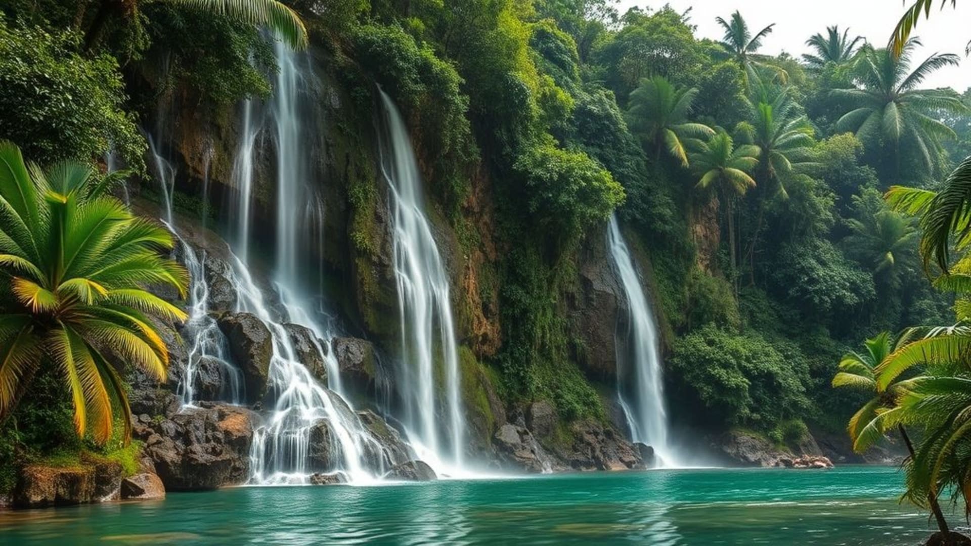 cascades impressionnantes au milieu de jungles tropicales luxuriantes