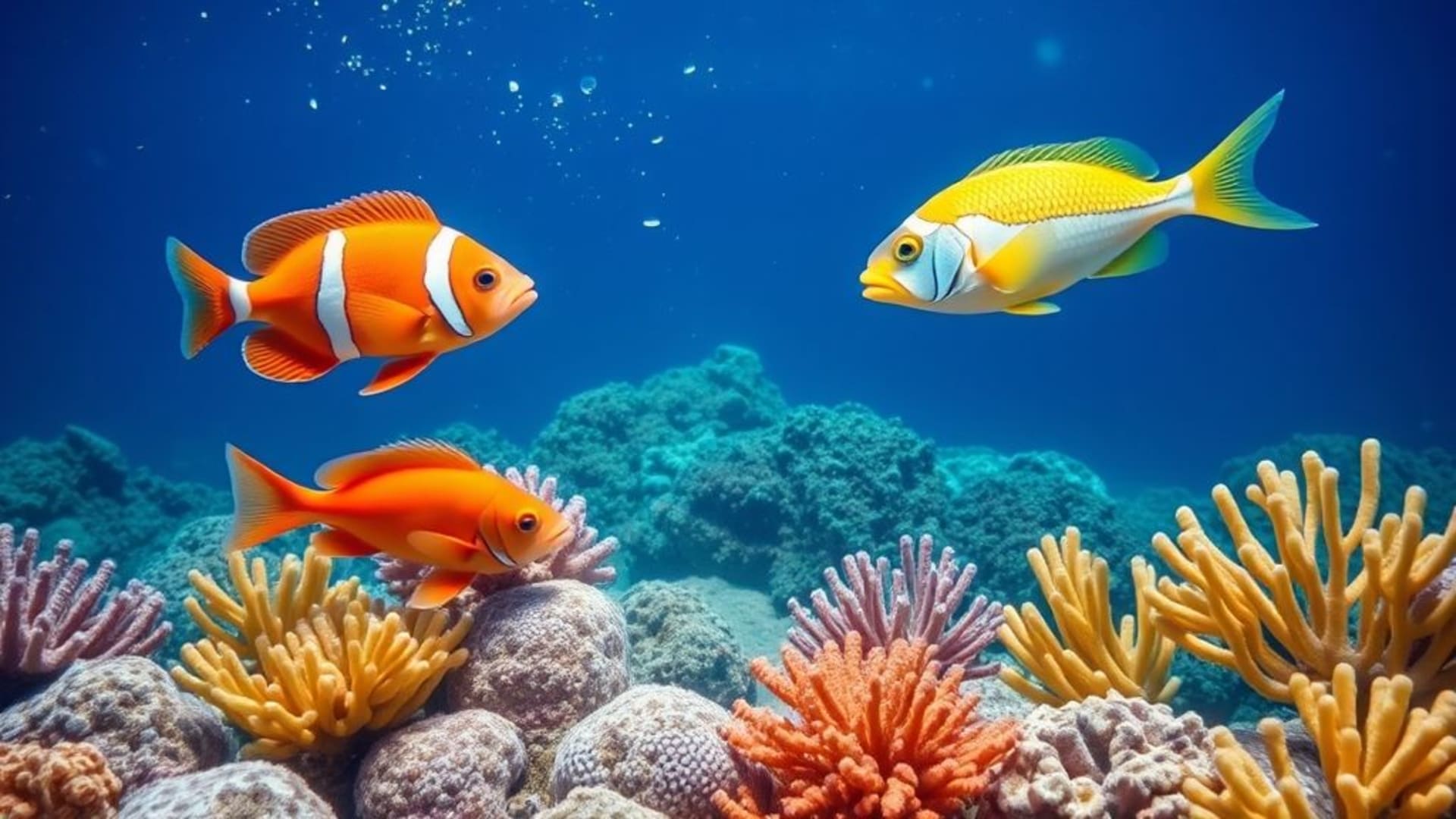 fonds marins colorés avec récifs coralliens et poissons tropicaux