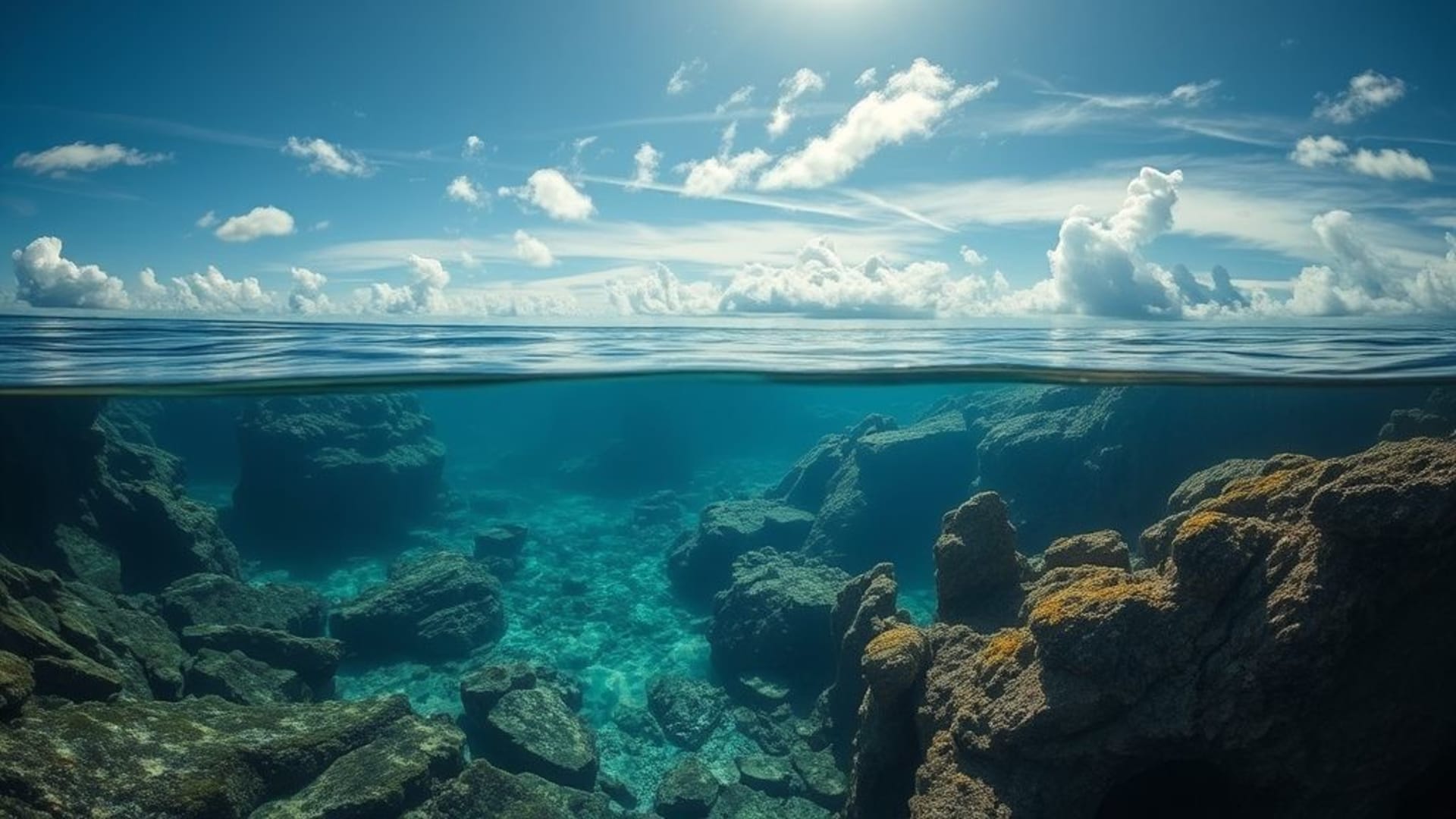 paysages sous-marins avec épaves mystérieuses et faune marine