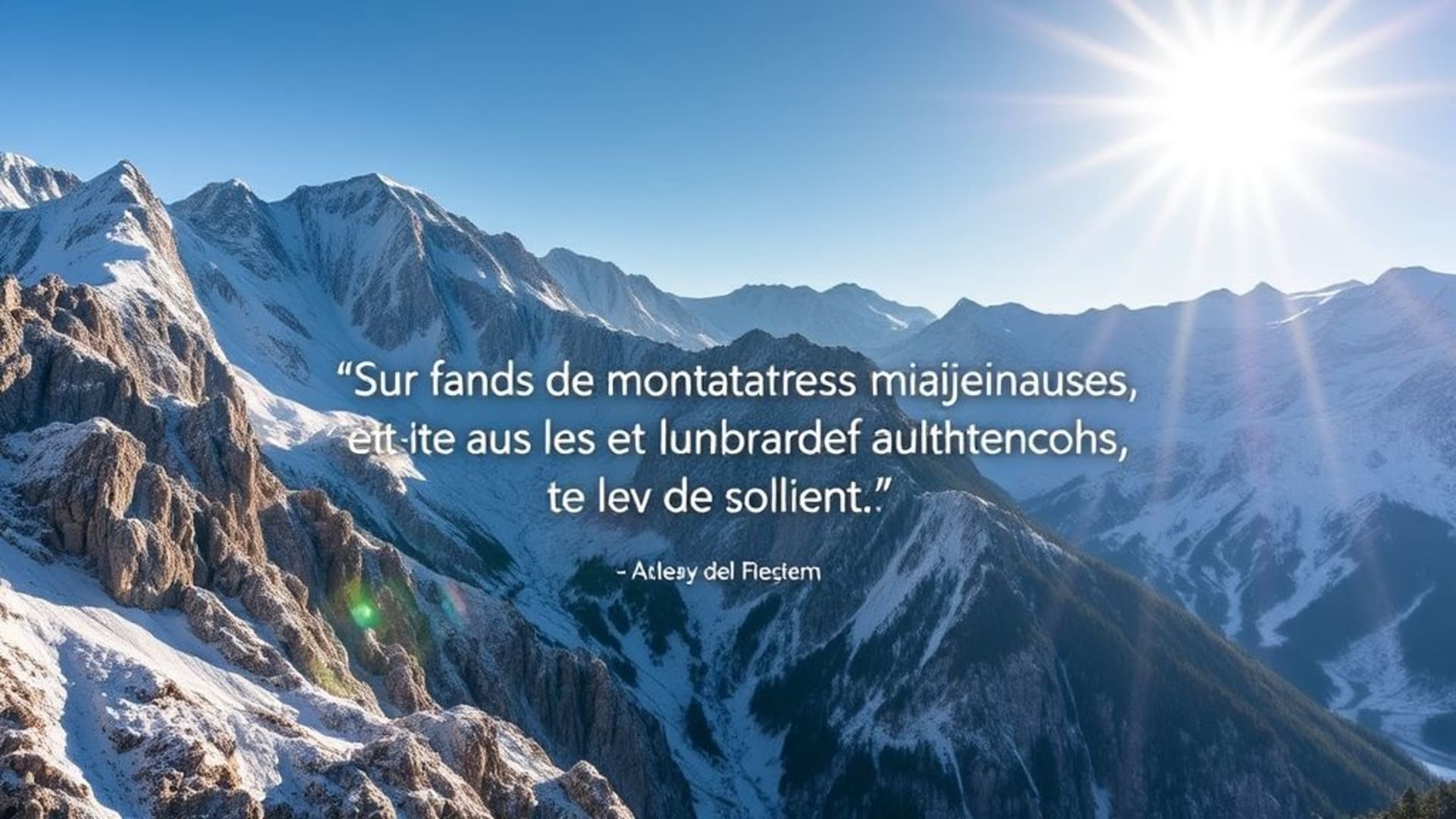 citations inspirantes sur fonds de montagnes majestueuses et lever de soleil éclatant