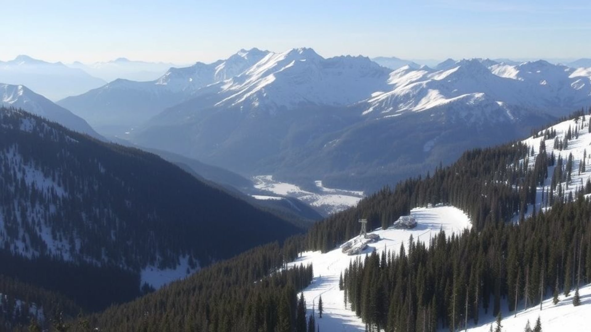 paysages de montagnes enneigées avec pistes de ski et skieurs