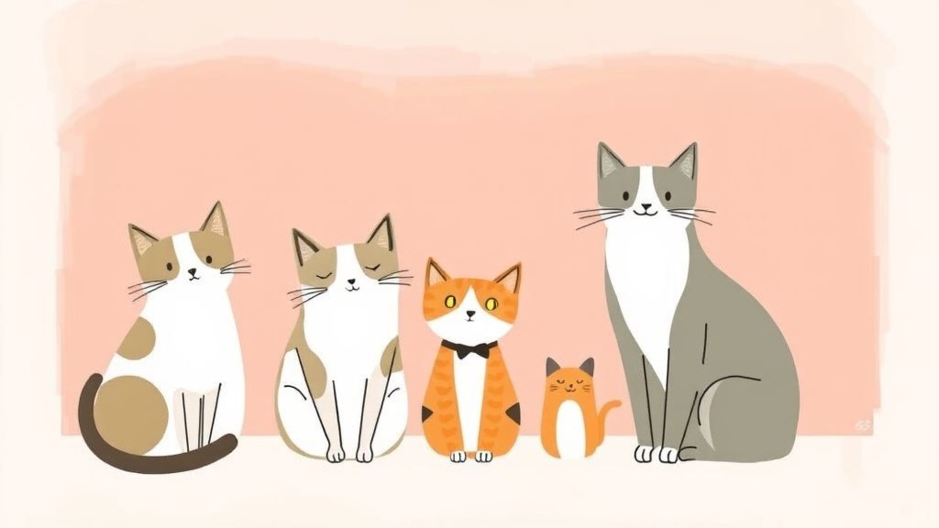 illustrations minimalistes de chats ou chiens dans des styles modernes