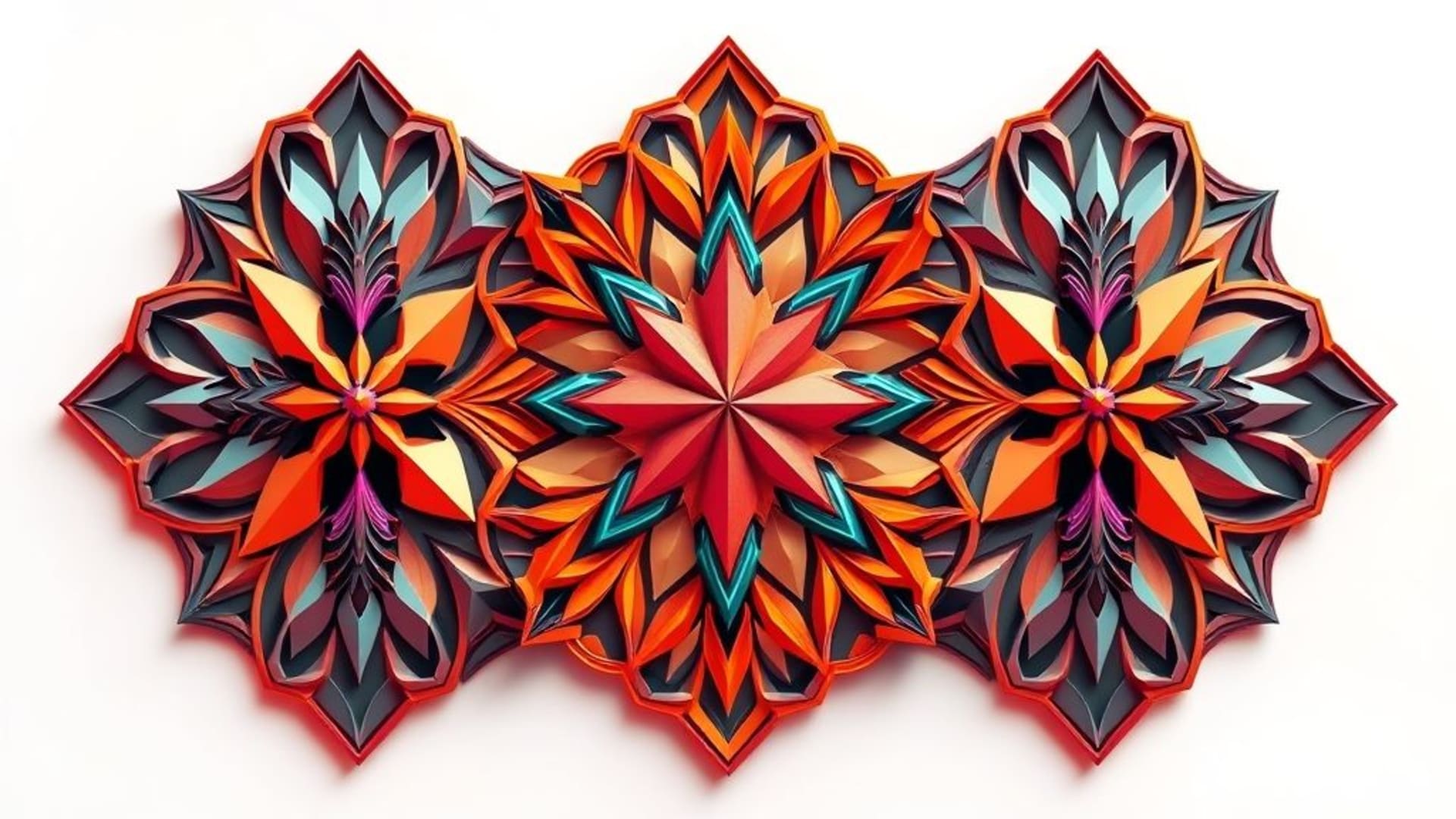 motifs de motifs géométriques en 3D avec ombres et lumières intenses