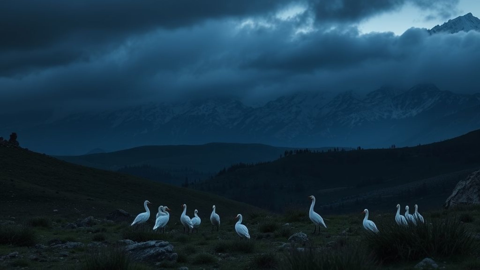 champs de blé dorés ondulant sous le vent, nuits urbaines animées avec néons vibrants, paysages de volcans en activité dans un éclairage dramatique