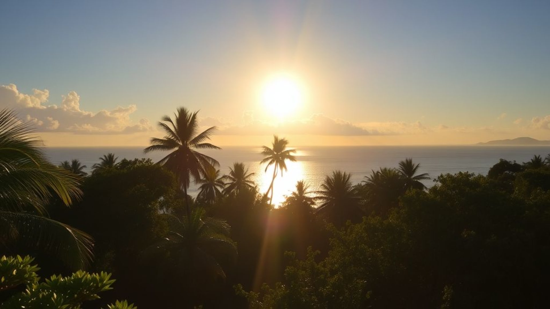 foret enneigée au lever du soleil, plages tropicales au coucher du soleil