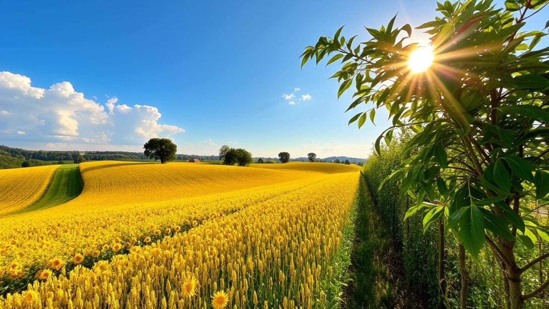 champs de tournesols en plein été, fermes traditionnelles rurales
