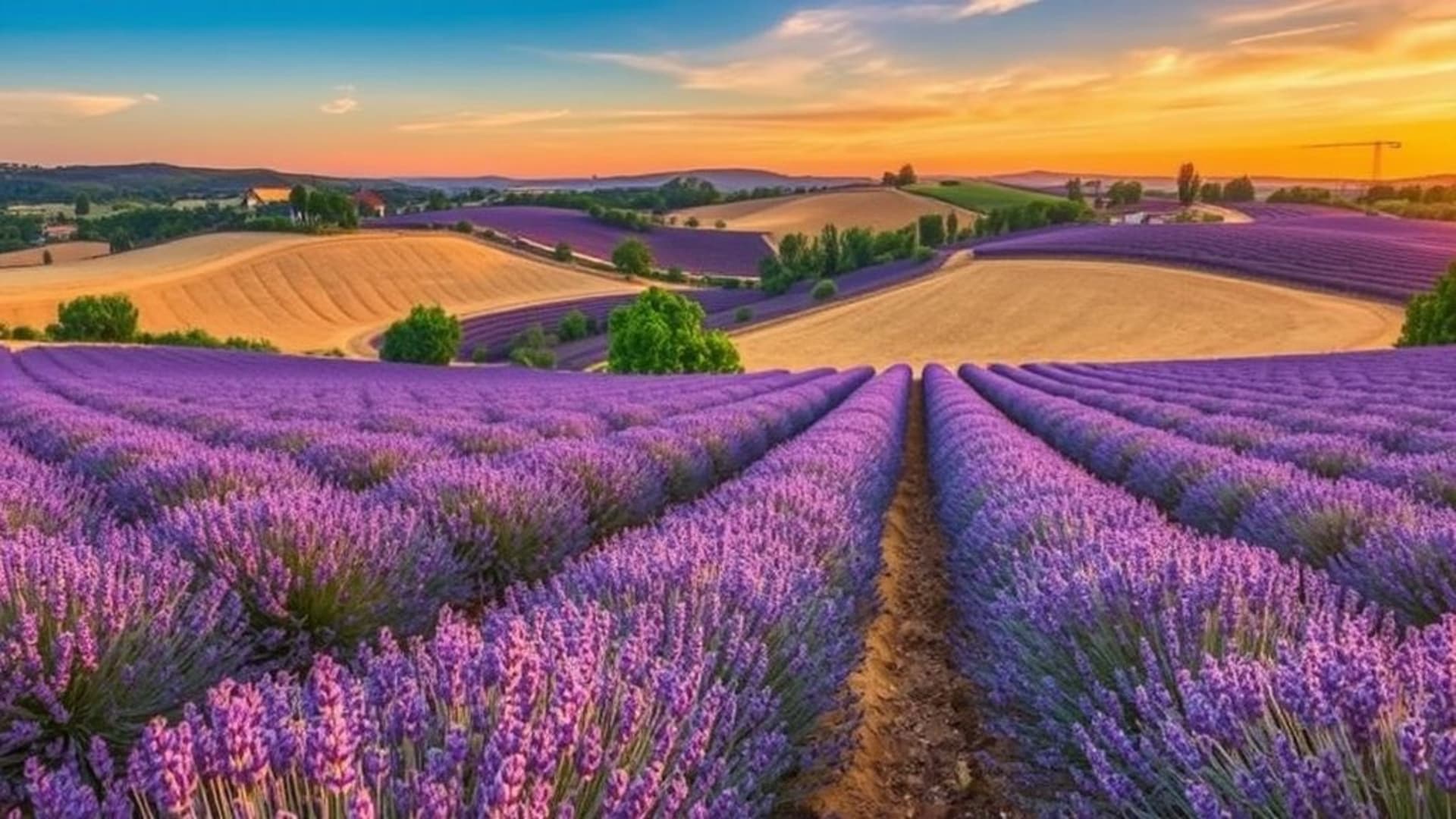 paysages de champs de lavande en Provence