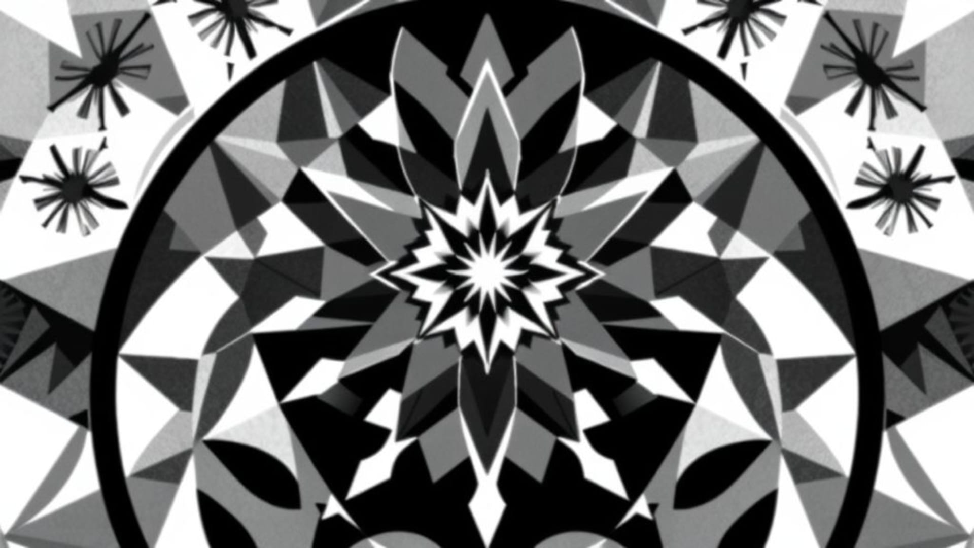 motifs géométriques hypnotiques en noir et blanc