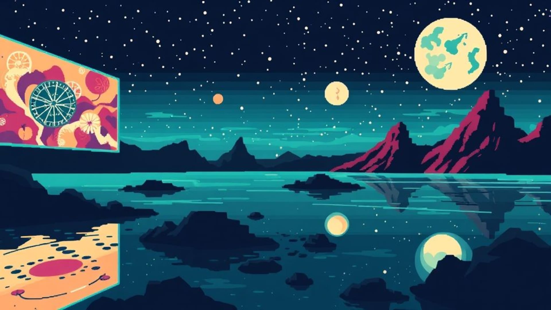 œuvres d'art pixelisées rétro des années 80