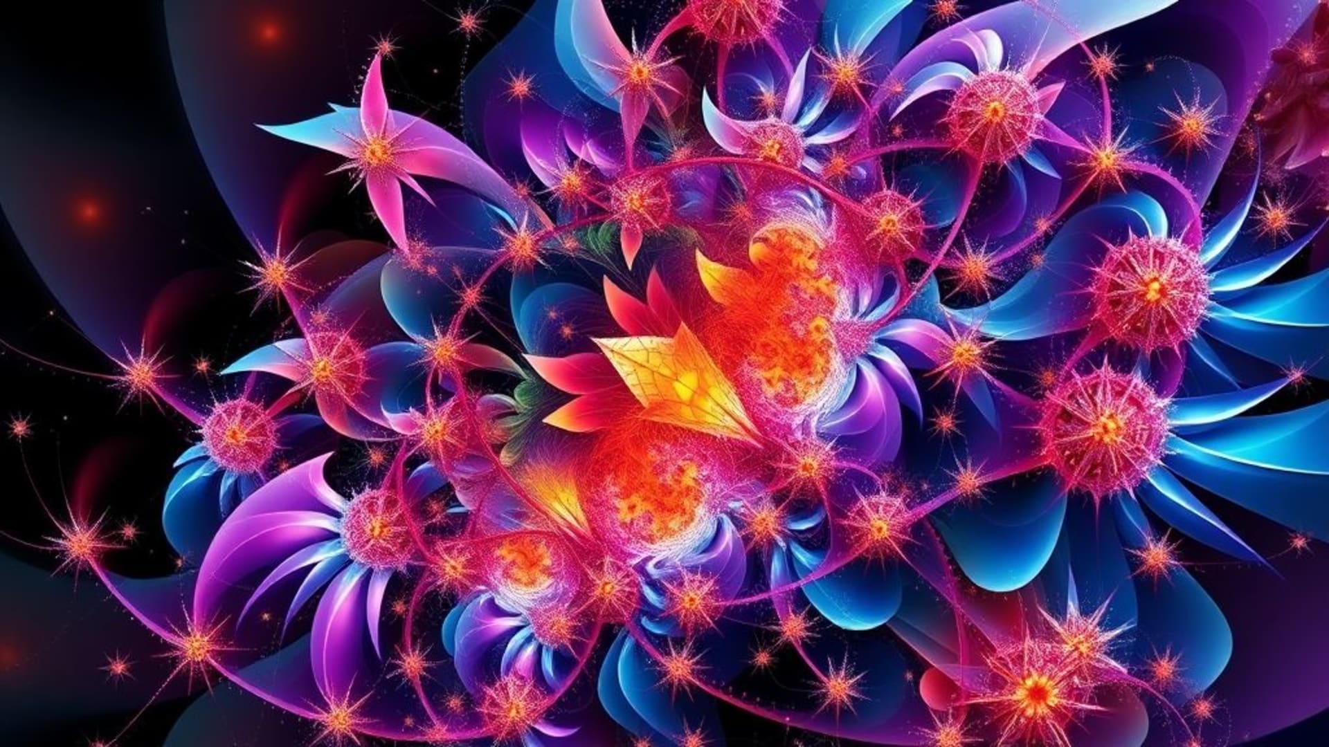 art fractal complexe en couleurs vives