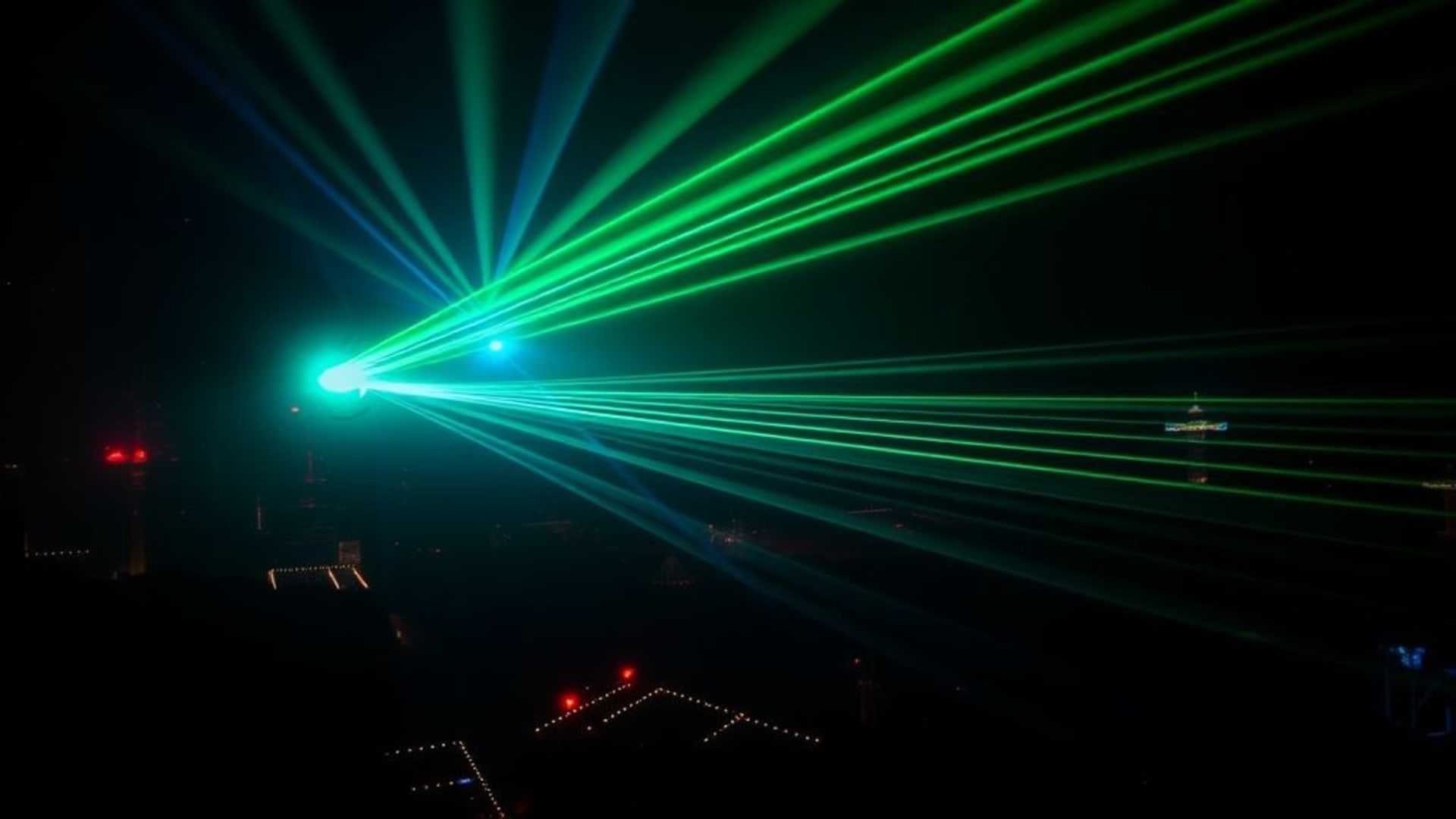 scènes abstraites de lumière laser et de néons