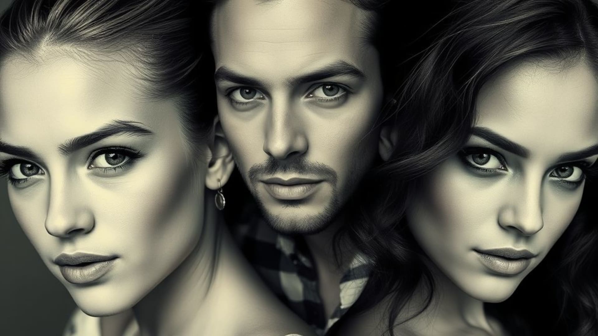 portraits stylisés avec effets de dédoublement