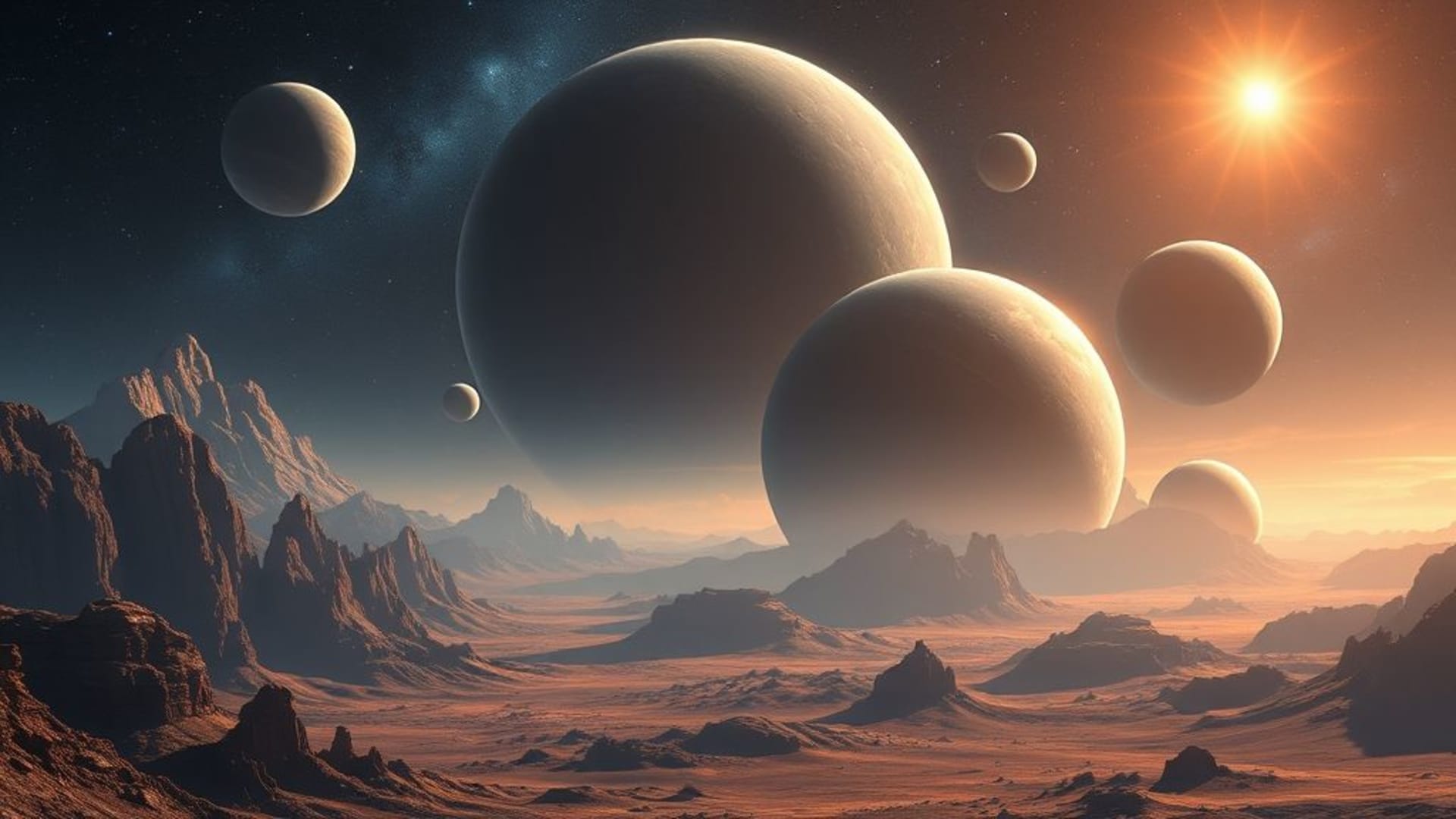 planètes lointaines avec paysages extraterrestres mystérieux