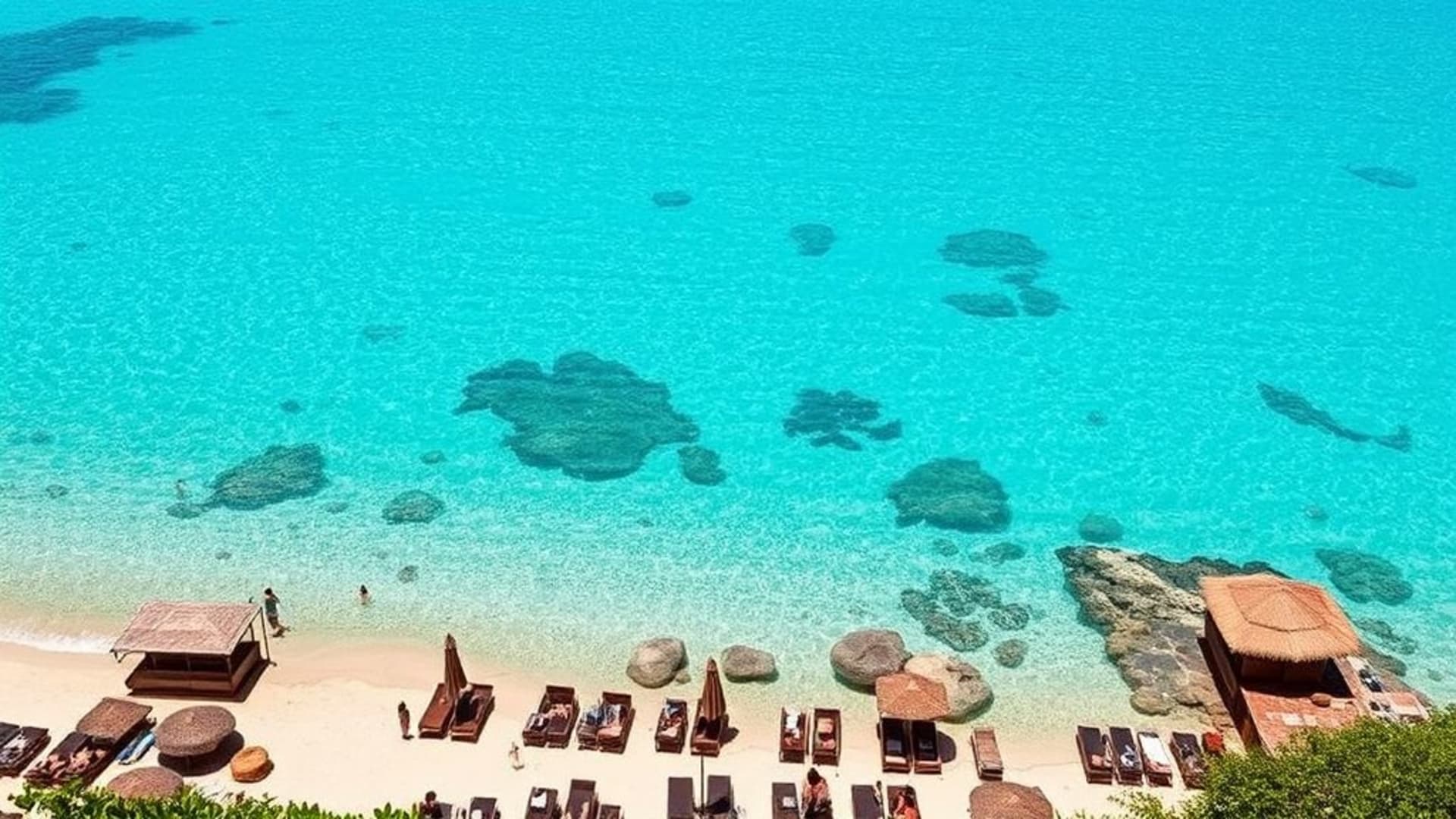 plages tropicales avec eaux turquoise
