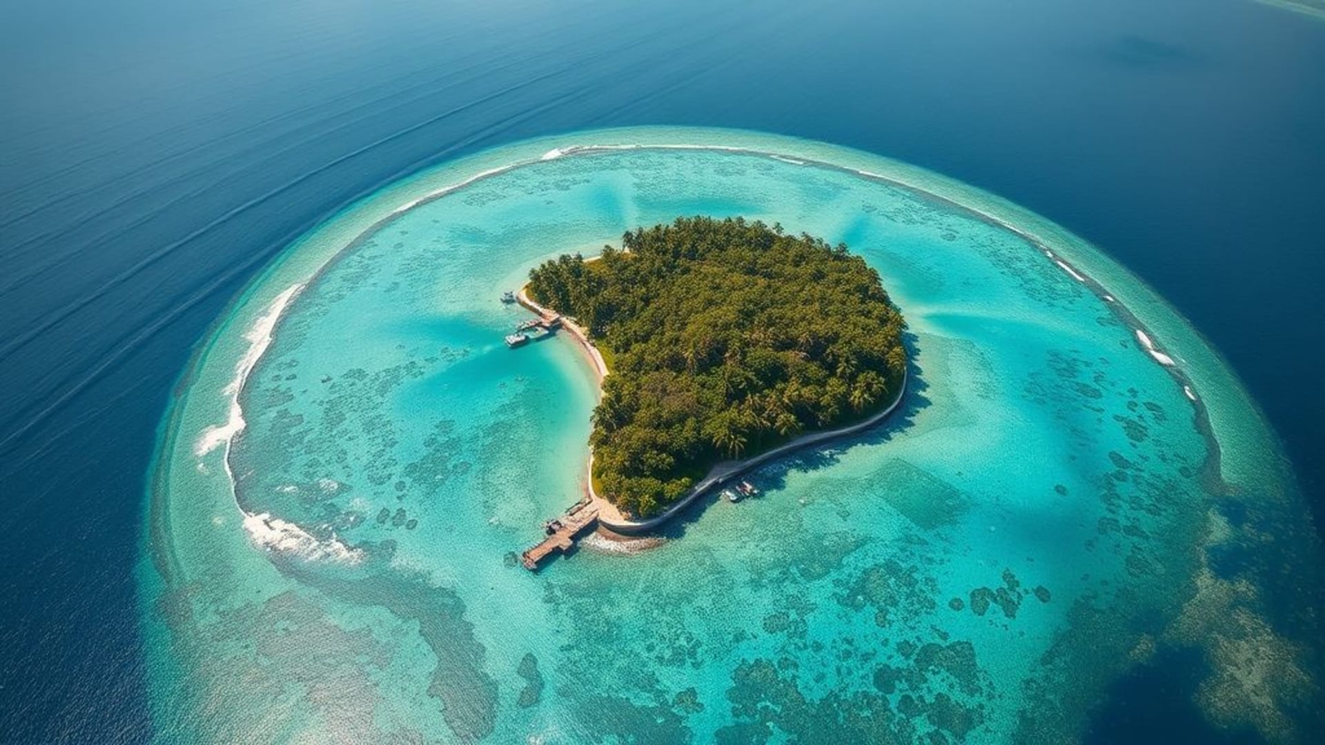 vue aérienne d’un archipel tropical avec eaux cristallines