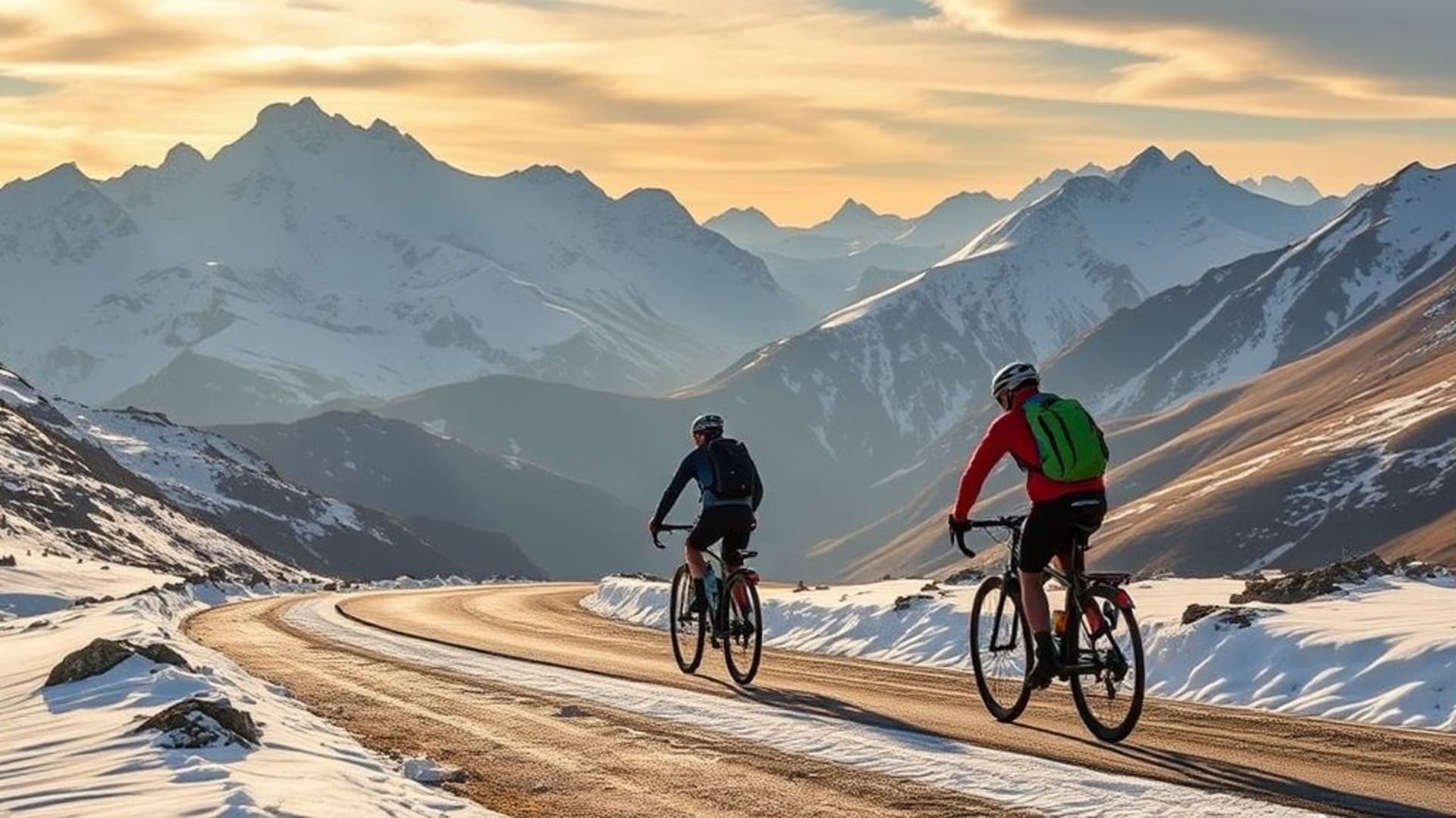 scènes de montagne avec randonneurs et sentiers sinueux