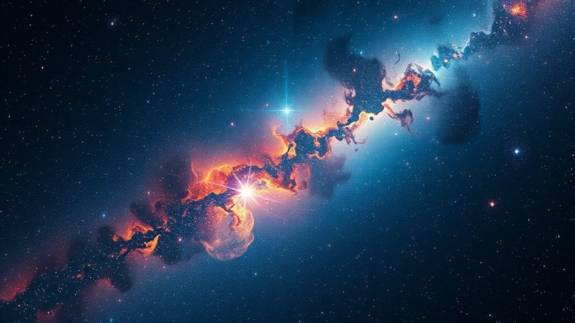 nébuleuses colorées et étoiles scintillantes dans l’espace