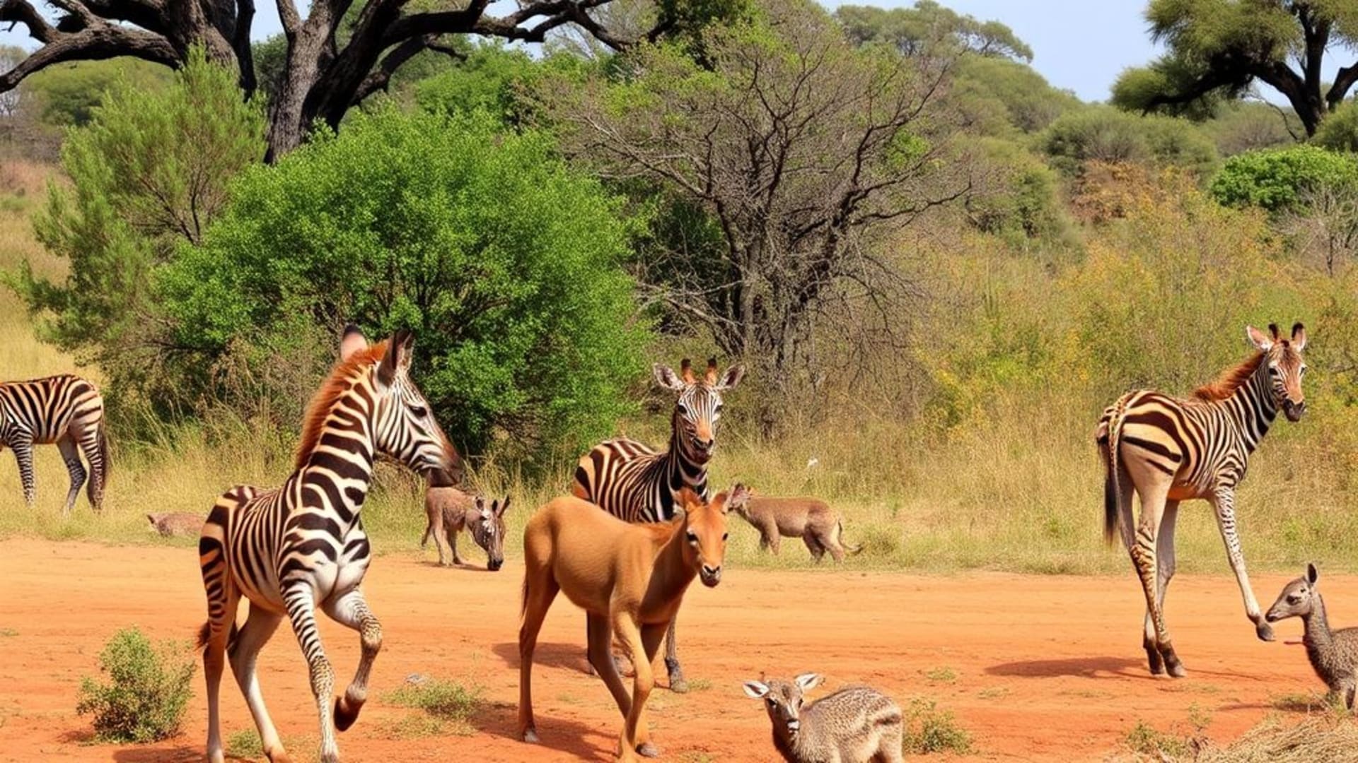animaux sauvages en liberté dans la savane africaine