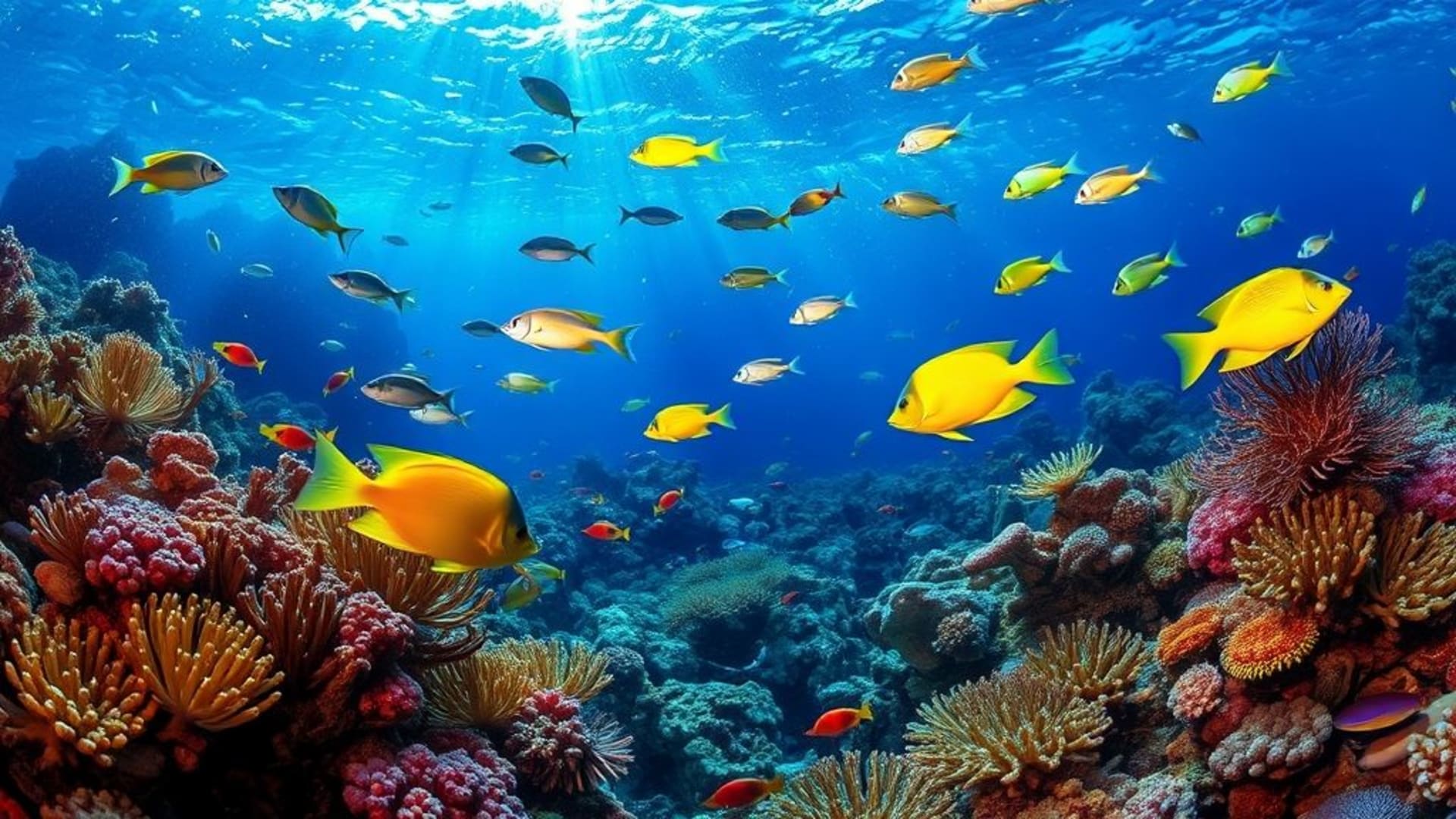 images sous-marines de récifs coralliens vibrants et poissons colorés