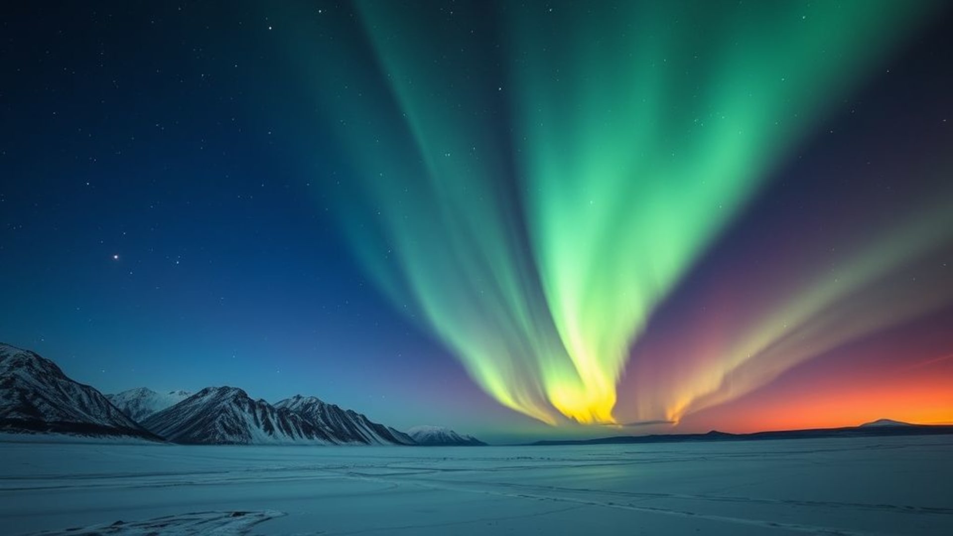 aurores boréales dans le ciel arctique avec couleurs hypnotiques