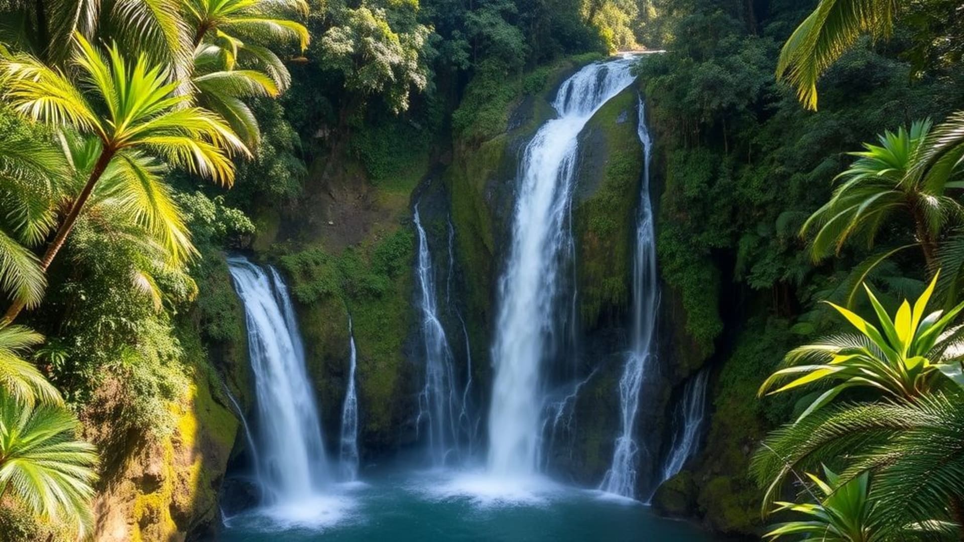 cascades impressionnantes dans la jungle luxuriante