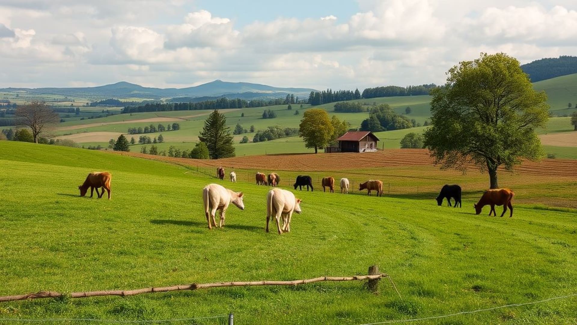 scènes rurales avec fermes traditionnelles et paysages bucoliques