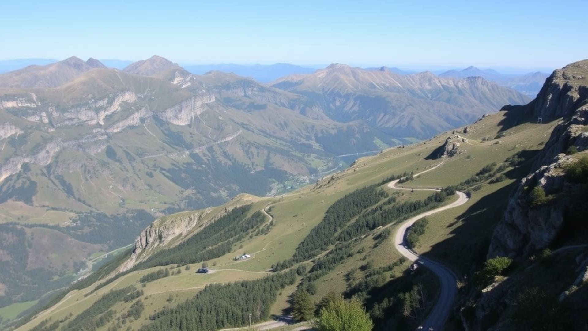 routes de montagne sinueuses avec vue panoramique