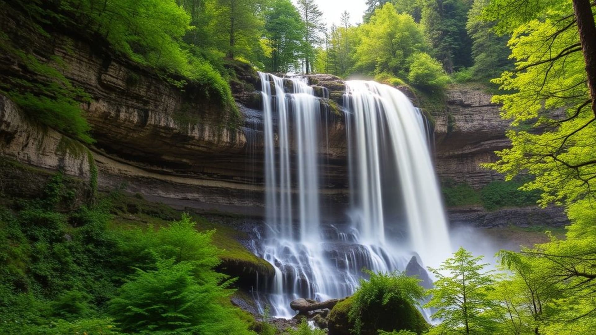 cascades spectaculaires et forêt dense dans un parc national
