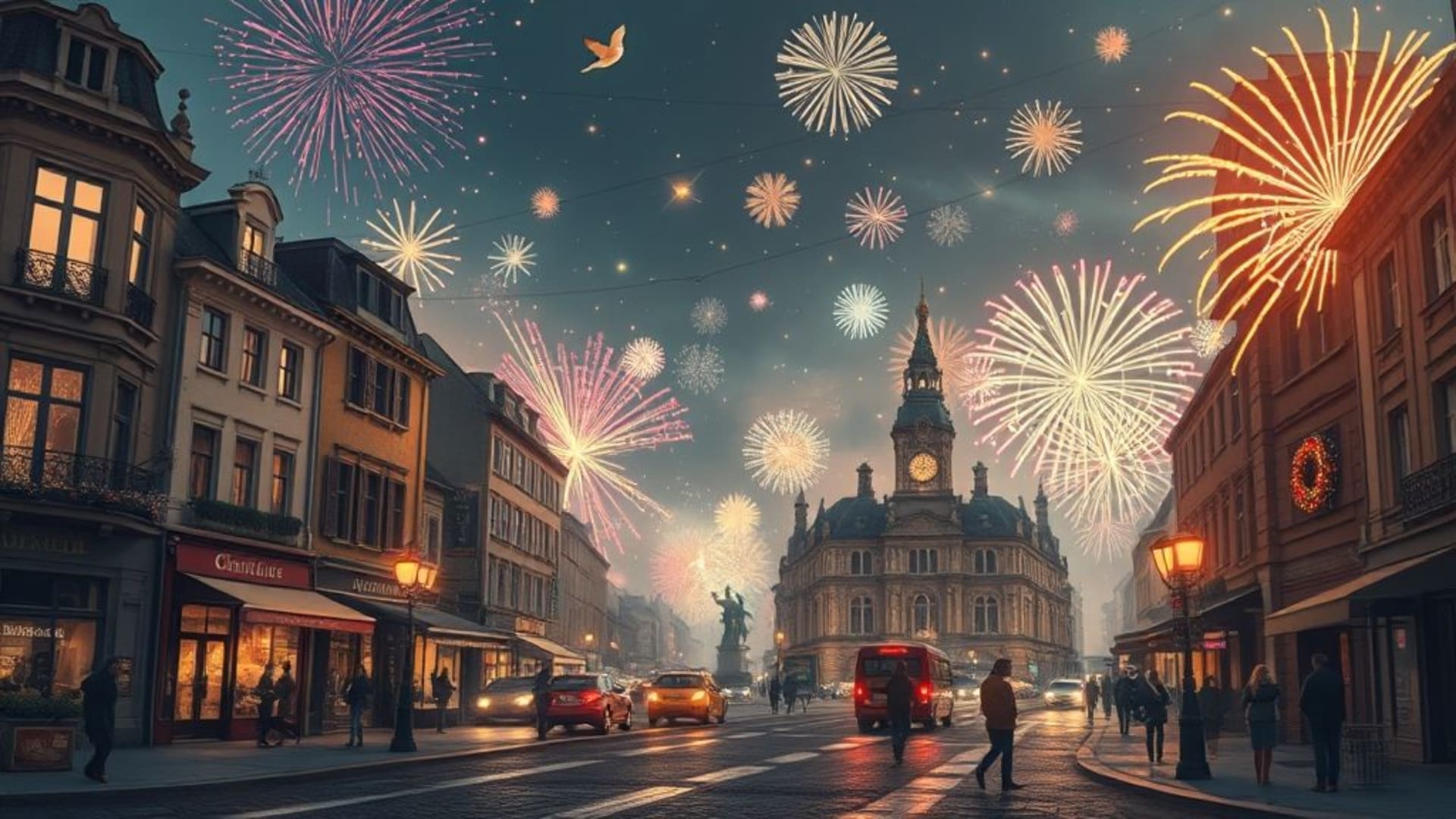 scènes de ville avec embouteillages, gratte-ciels et rues animées