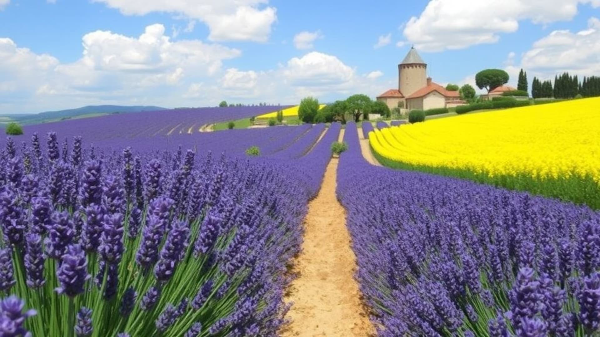Champs de lavande en Provence au printemps
