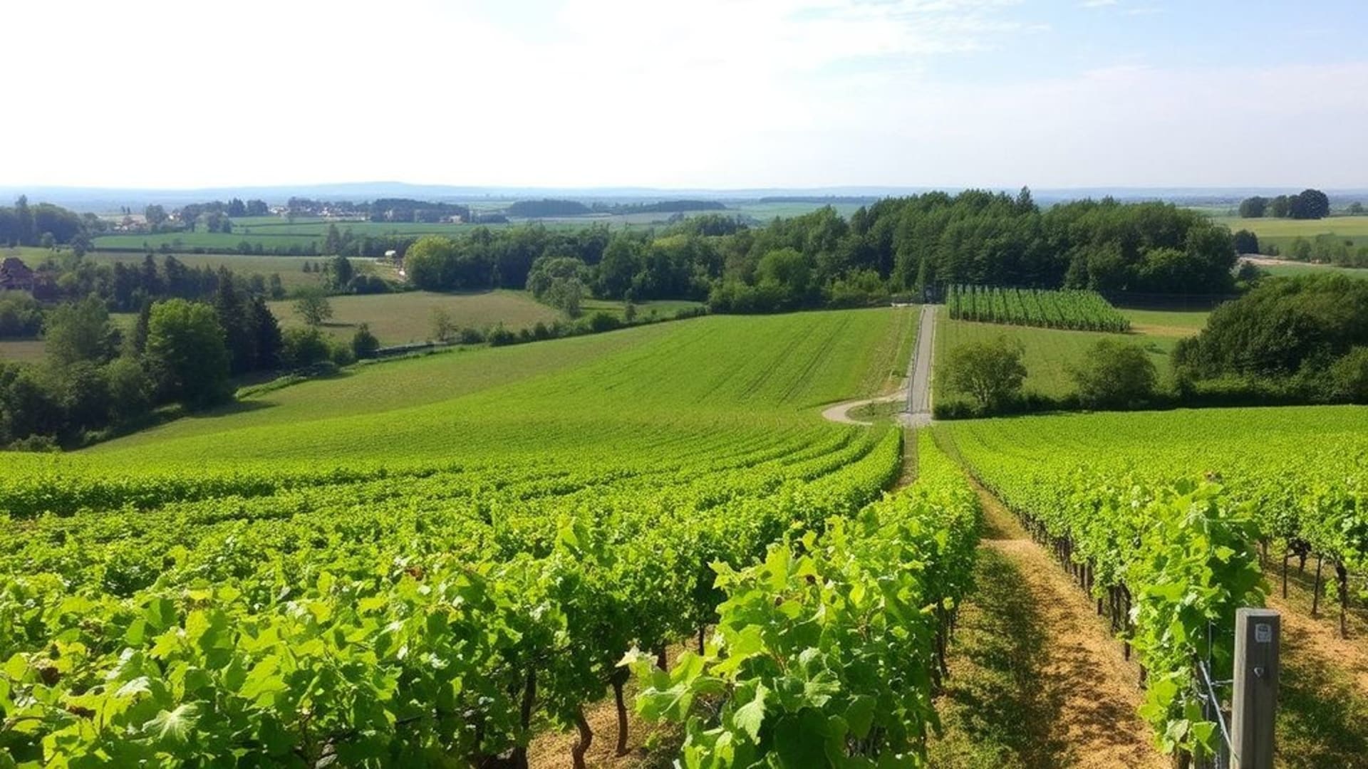 paysages de vignobles en Champagne ou Bordeaux à la saison de la vendange