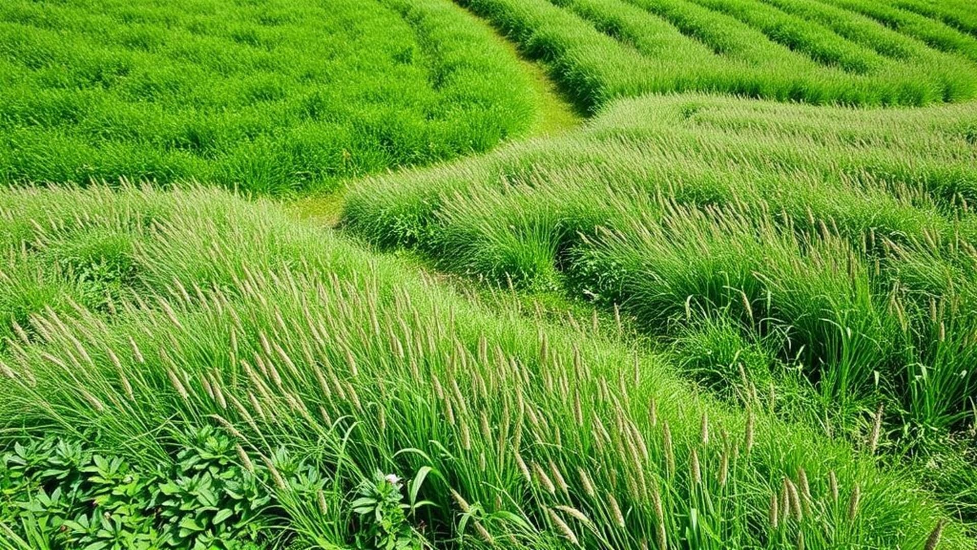 Paysages de steppes arides avec herbes hautes et ciels partiellement nuageux