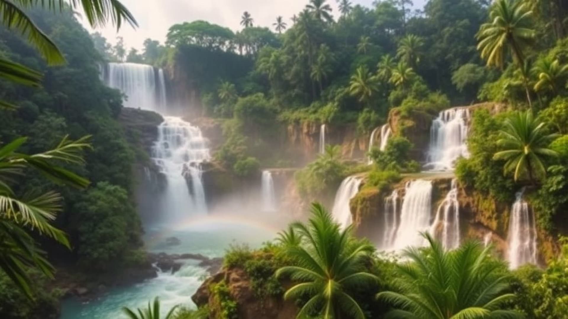 cascades spectaculaires au cœur de forêts tropicales luxuriantes