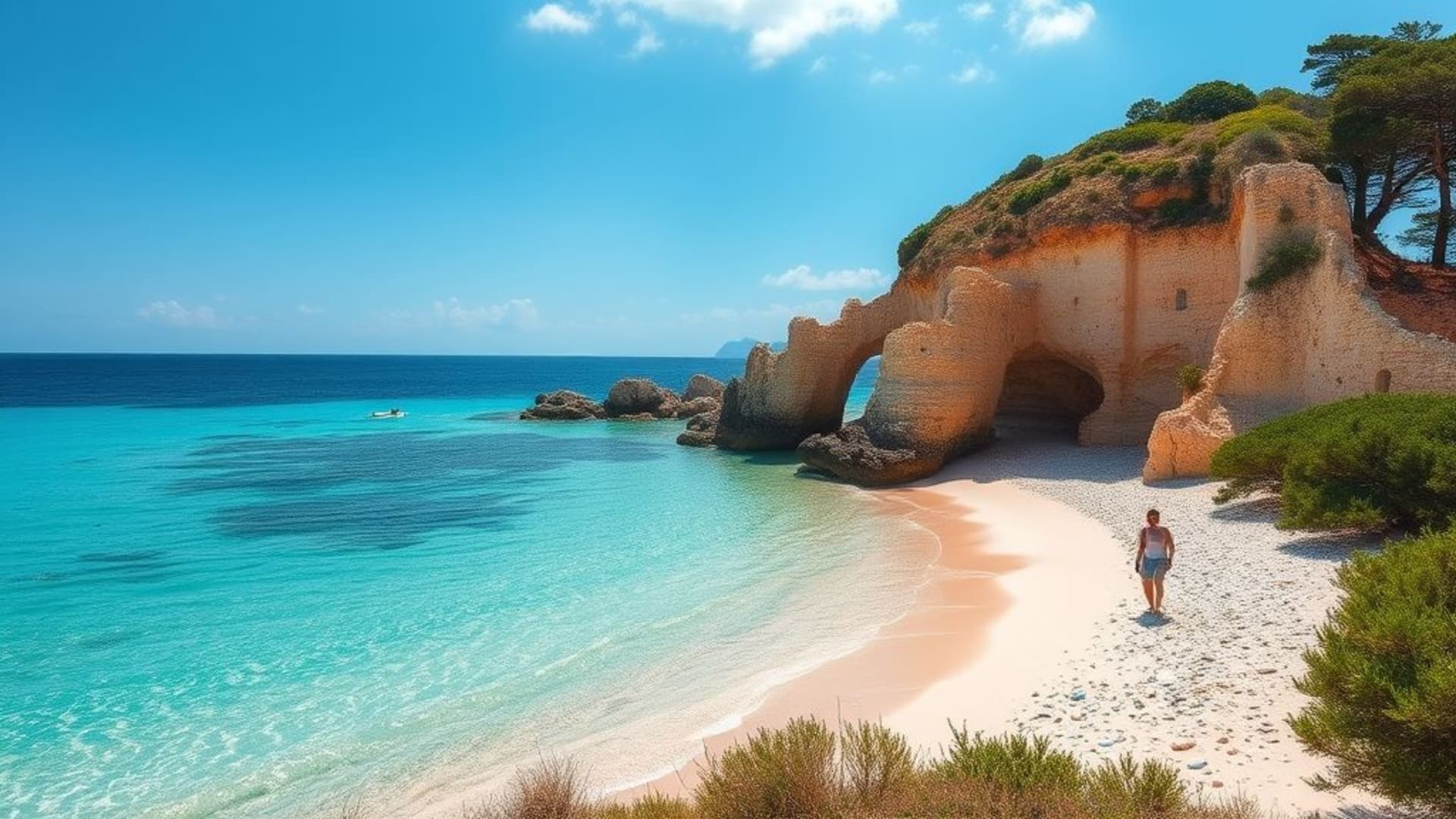 plages de sable blanc avec cocotiers et eaux turquoise claires