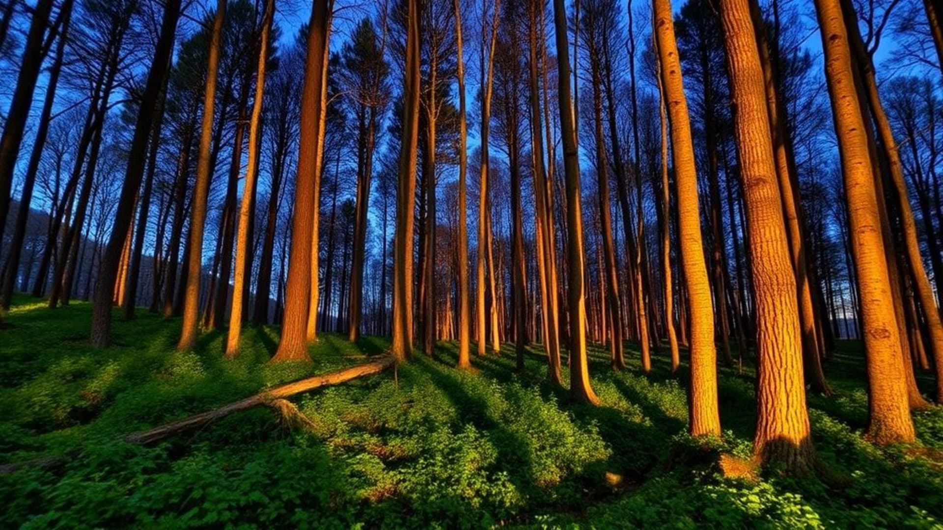 forêts enneigées avec chemins de randonnée et lumière douce