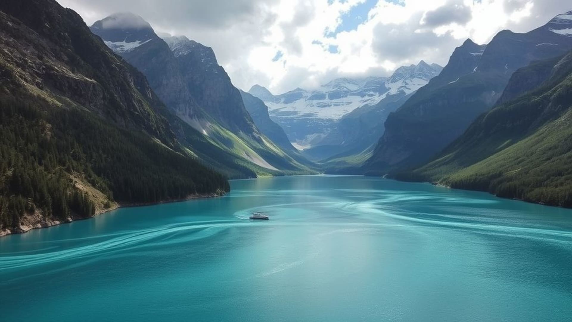 montagnes majestueuses avec nuages bas