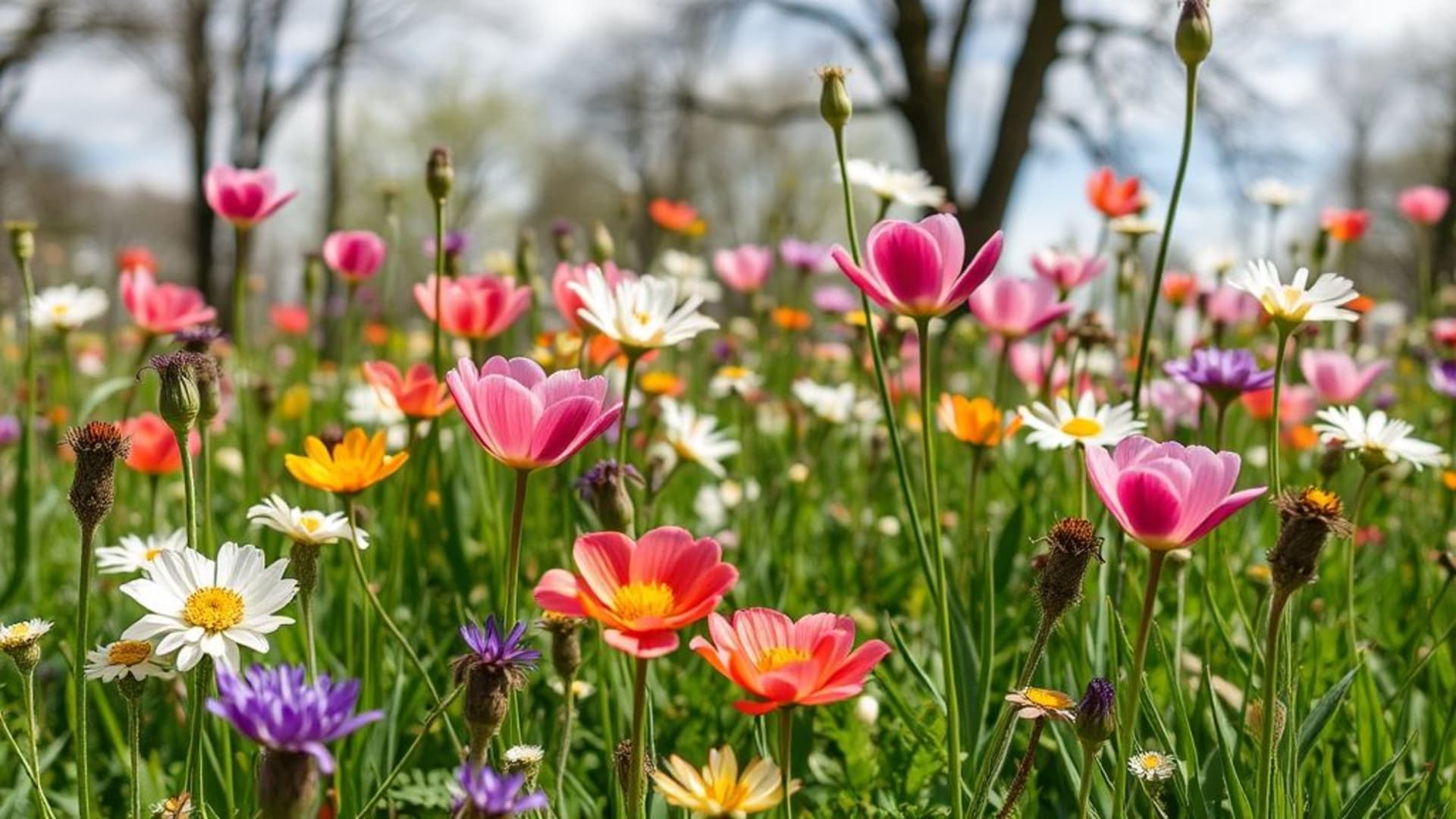 fleurs sauvages dans un champ au printemps