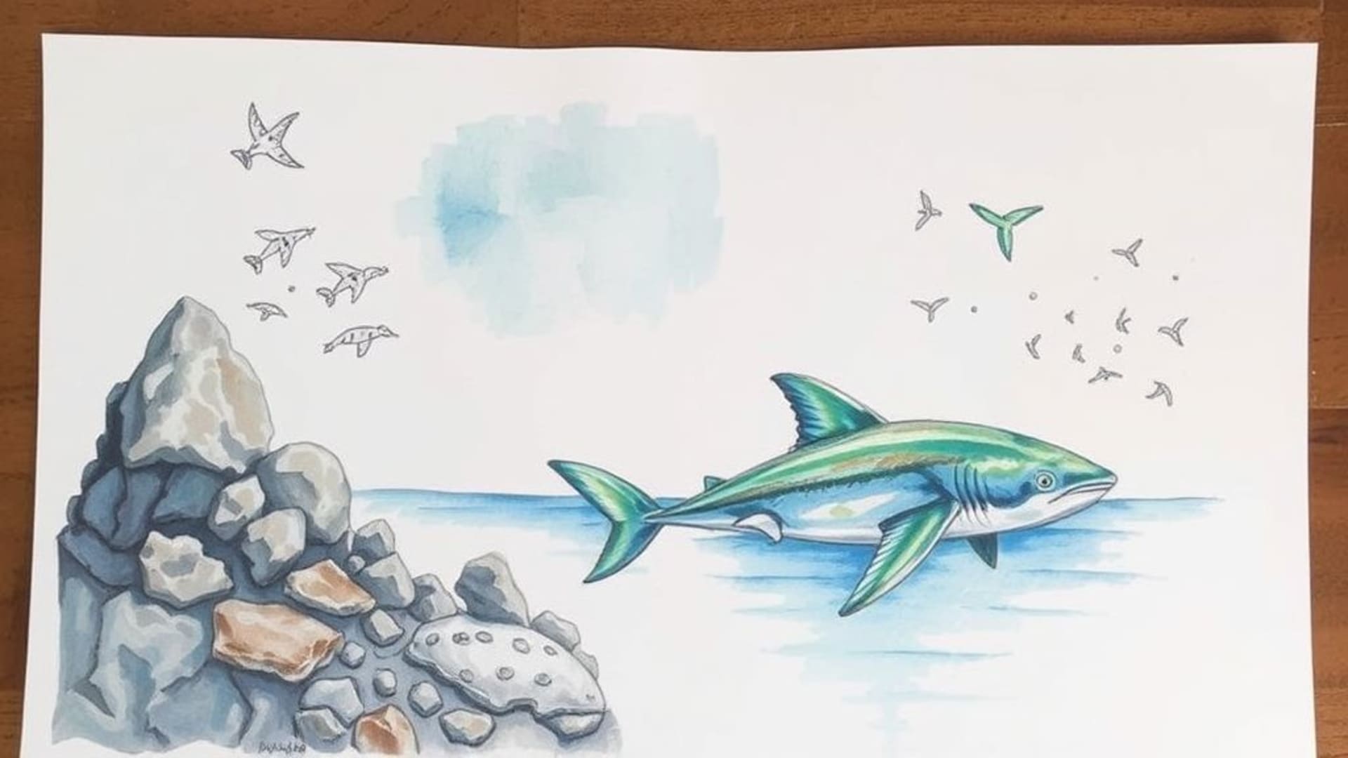 aquarelles abstraites océaniques