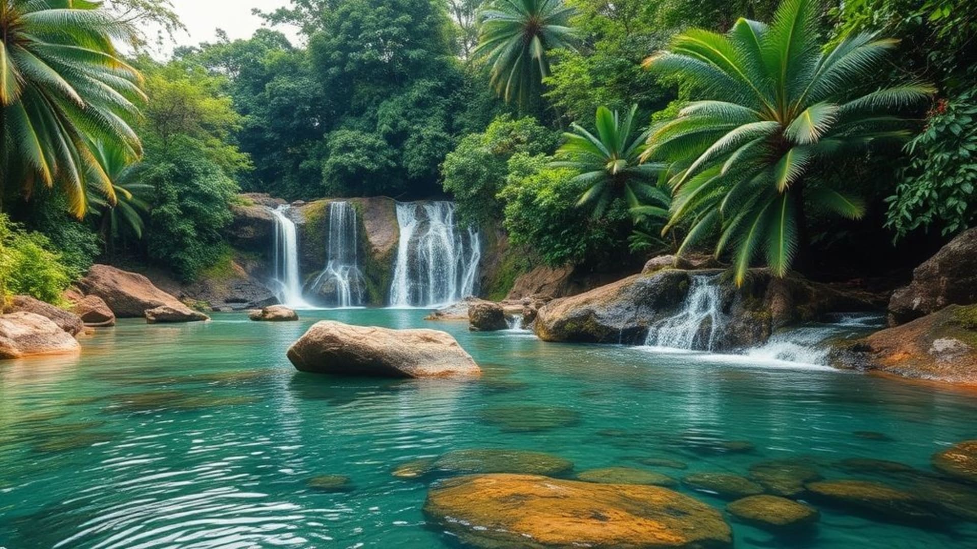 cascades tropicales dans la jungle