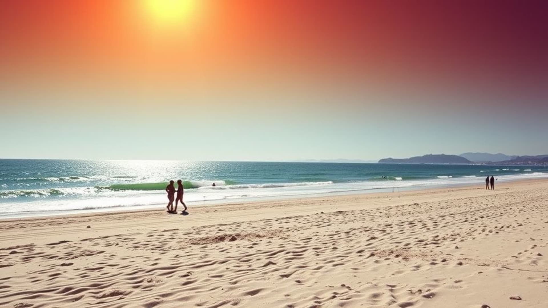 plages isolées au lever du soleil