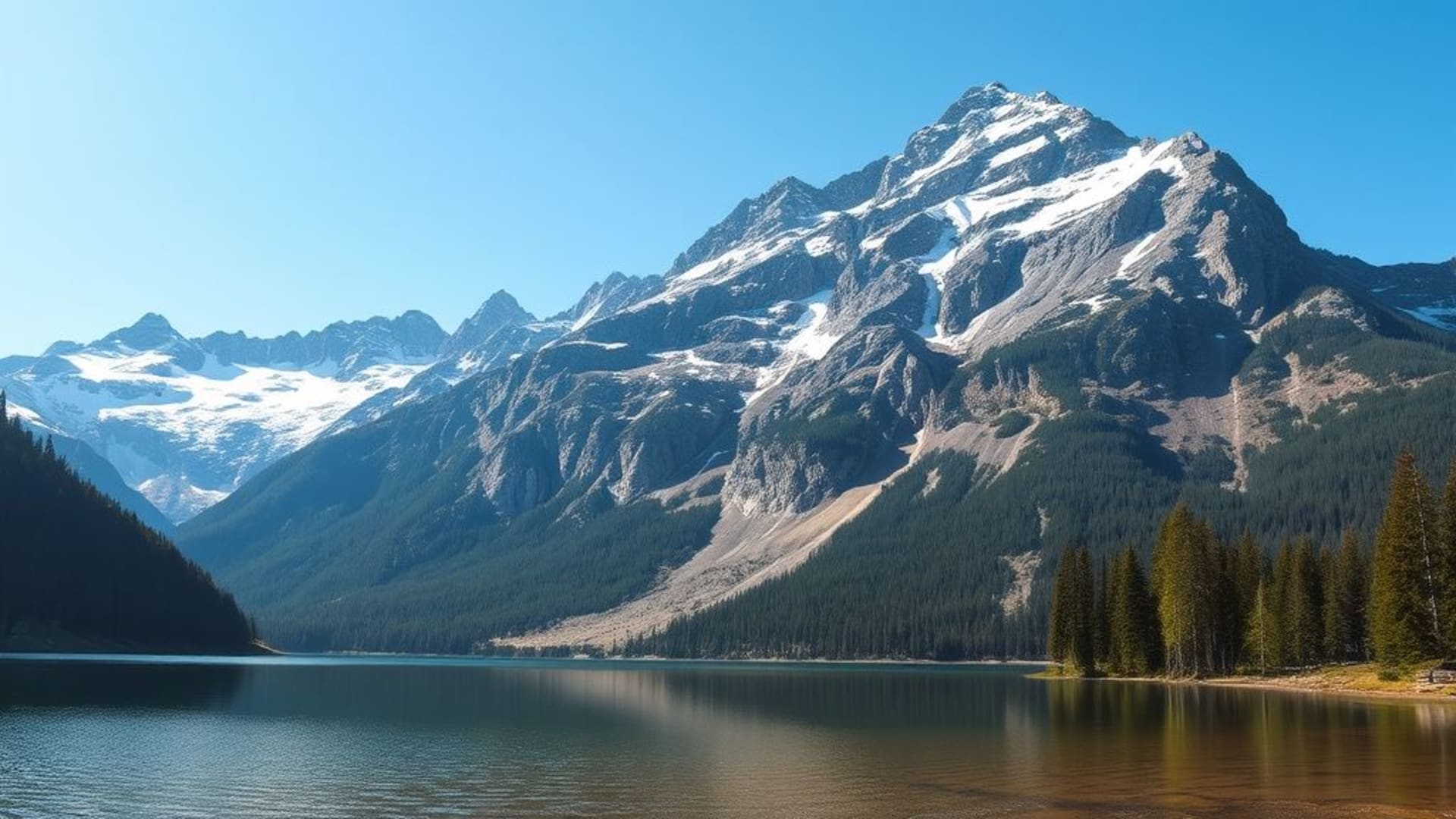 lac cristallin entouré de montagnes