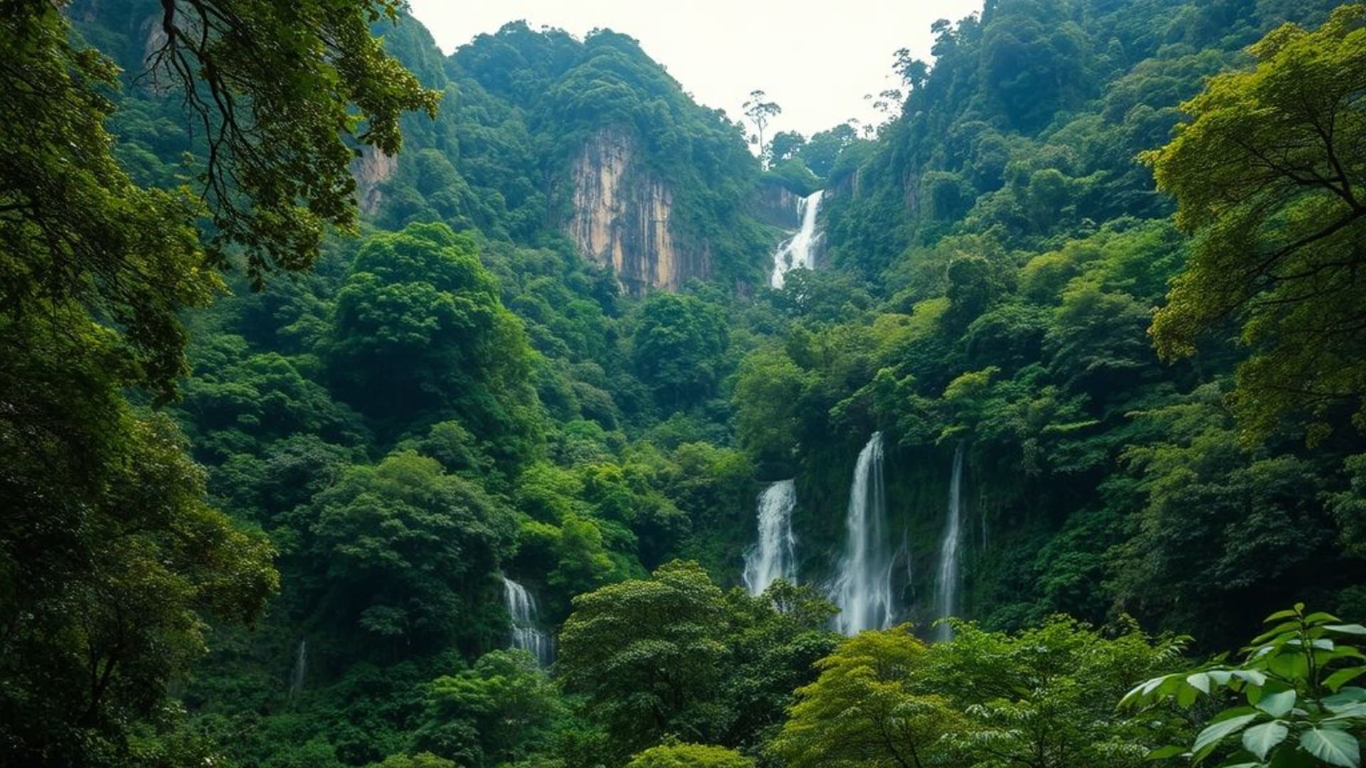 paysages de jungle avec cascades
