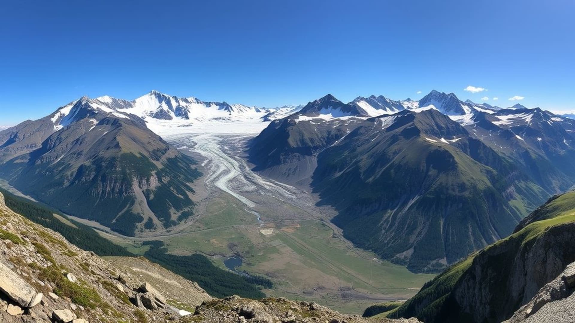 panoramas montagneux avec glaciers